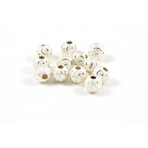 6MM BEAD ROUND STARDUST STERLING SILVER .925 